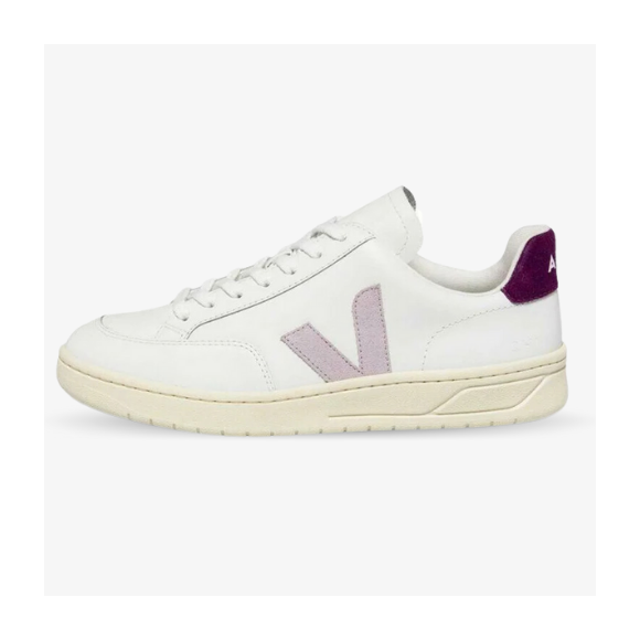 Veja V-12 Leather White Parme Magenta