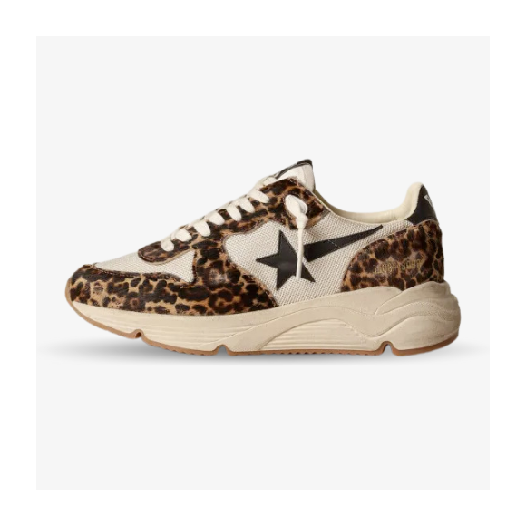 Golden Goose Running Sole Leopardo con Estrella Negra