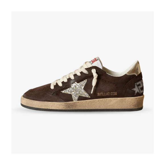 Golden Goose Ball Star con Estrella de purpurina Platino