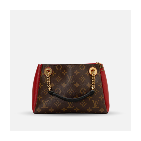 Bolso de hombro Louis Vuitton surene lona monogram con piel bb rojo