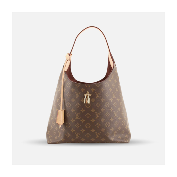 Bolso shopper Louis Vuitton hobo flower monogram beige