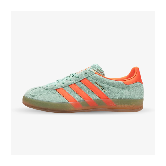 Adidas Gazelle verde menta y naranja