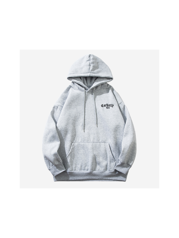 Sudadera Carharrt Gris Logo Letras