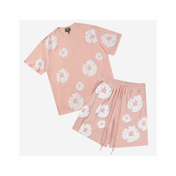 Conjunto Corto Denim Tears Rosa Coral