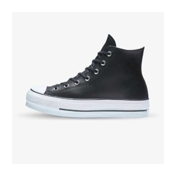 Converse All Star Altas de cuero con plataforma negras