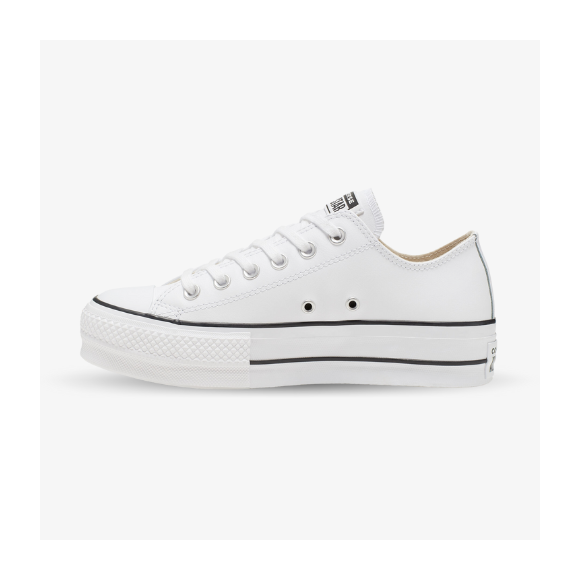 Converse All Star bajas con plataforma blancas de cuero