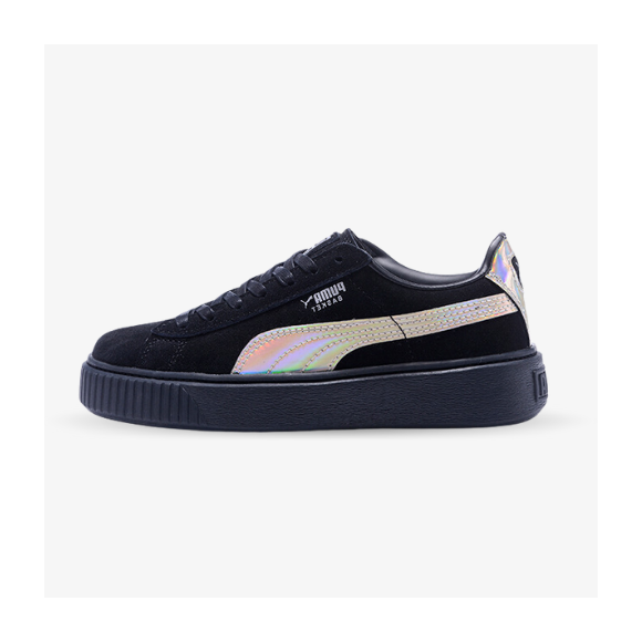 Puma Basket con Plataforma Negras Brillantes