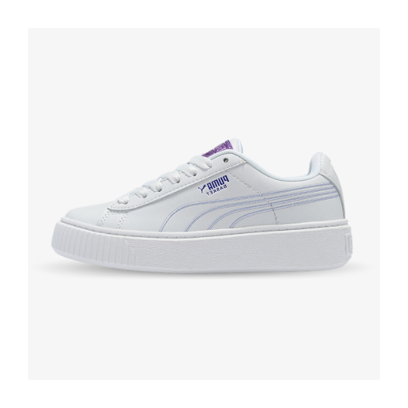 Puma Basket con Plataforma Blancas y Lilas