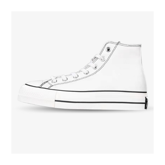 Converse All Star Altas con plataforma blancas retro